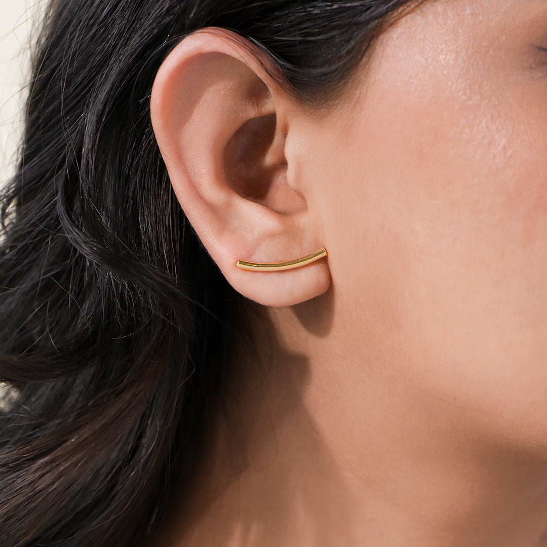 gold color earrings