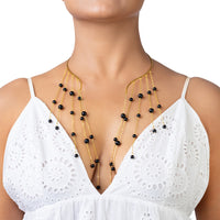 Thumbnail for Elma Tassel Gold Choker Necklace