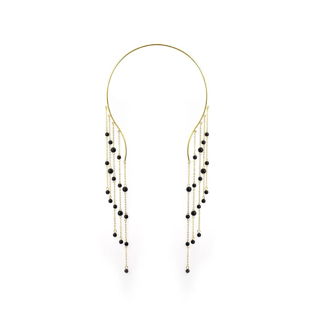 Elma Gold Tassel Choker Necklace for Women