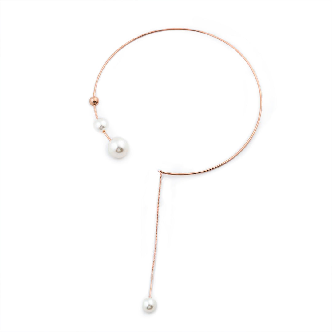 Rose Gold Pearl Necklace