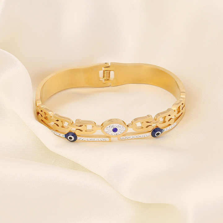  Gold Evil Eye Fashion Bangle - Amalfa