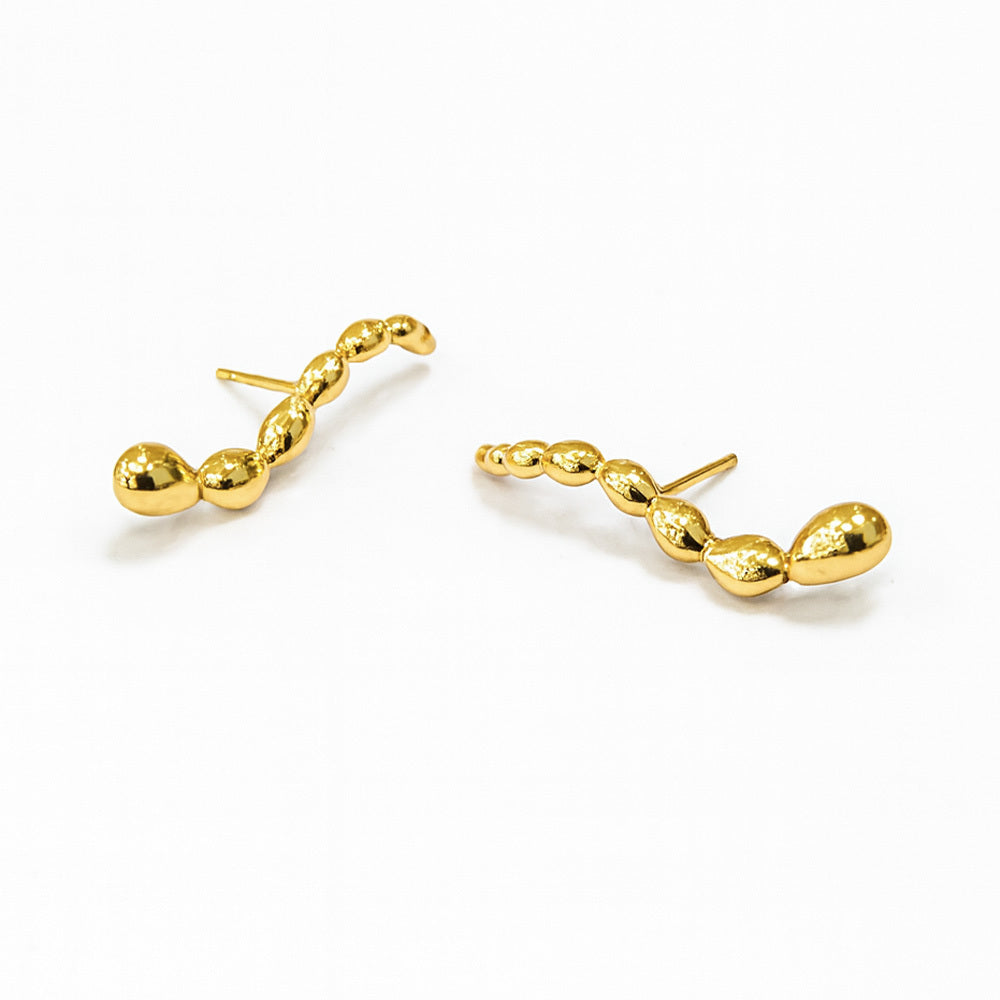 Marina Gold Bubble Climber Earrings for Women