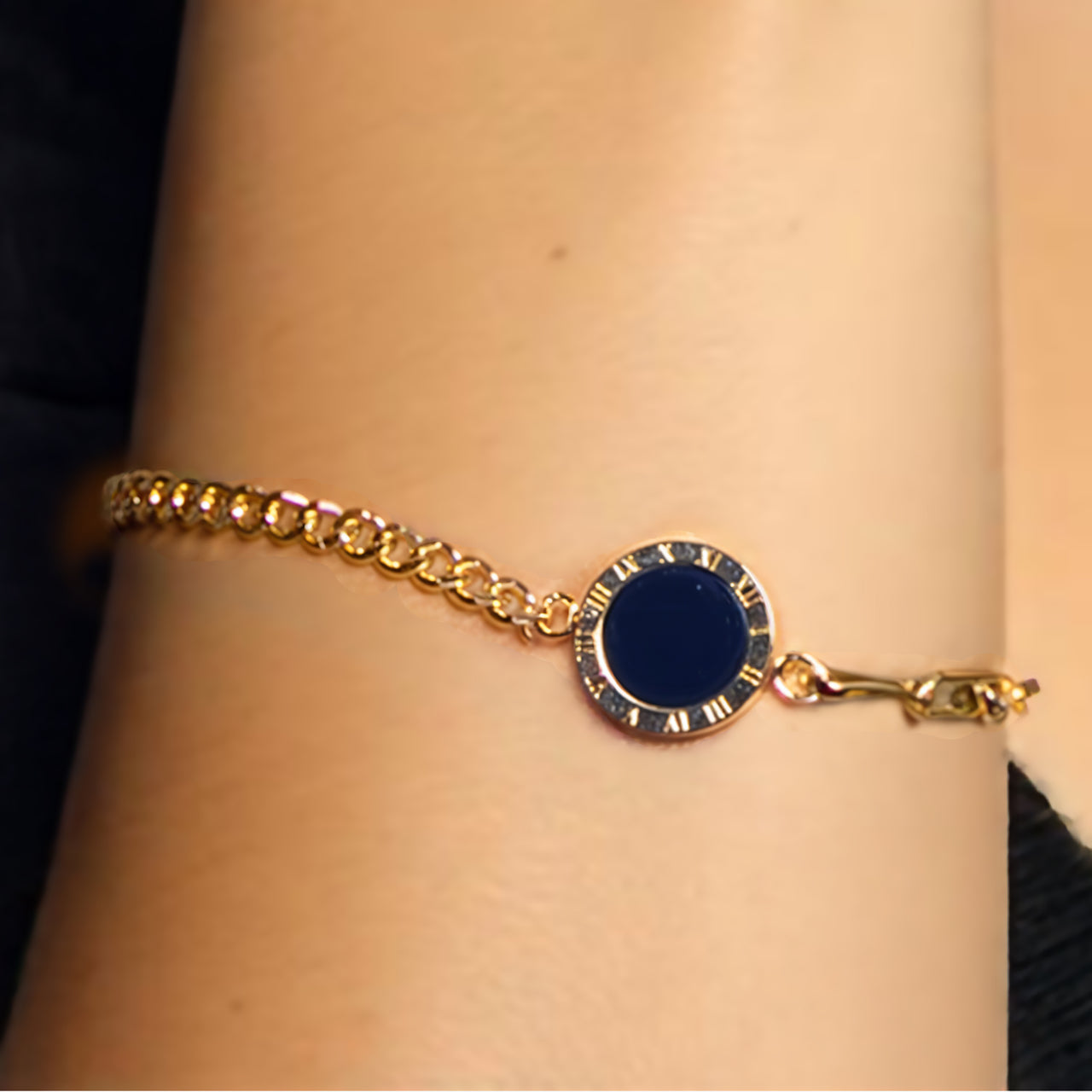 Midnight Elegance 18k Gold Plated Bracelet