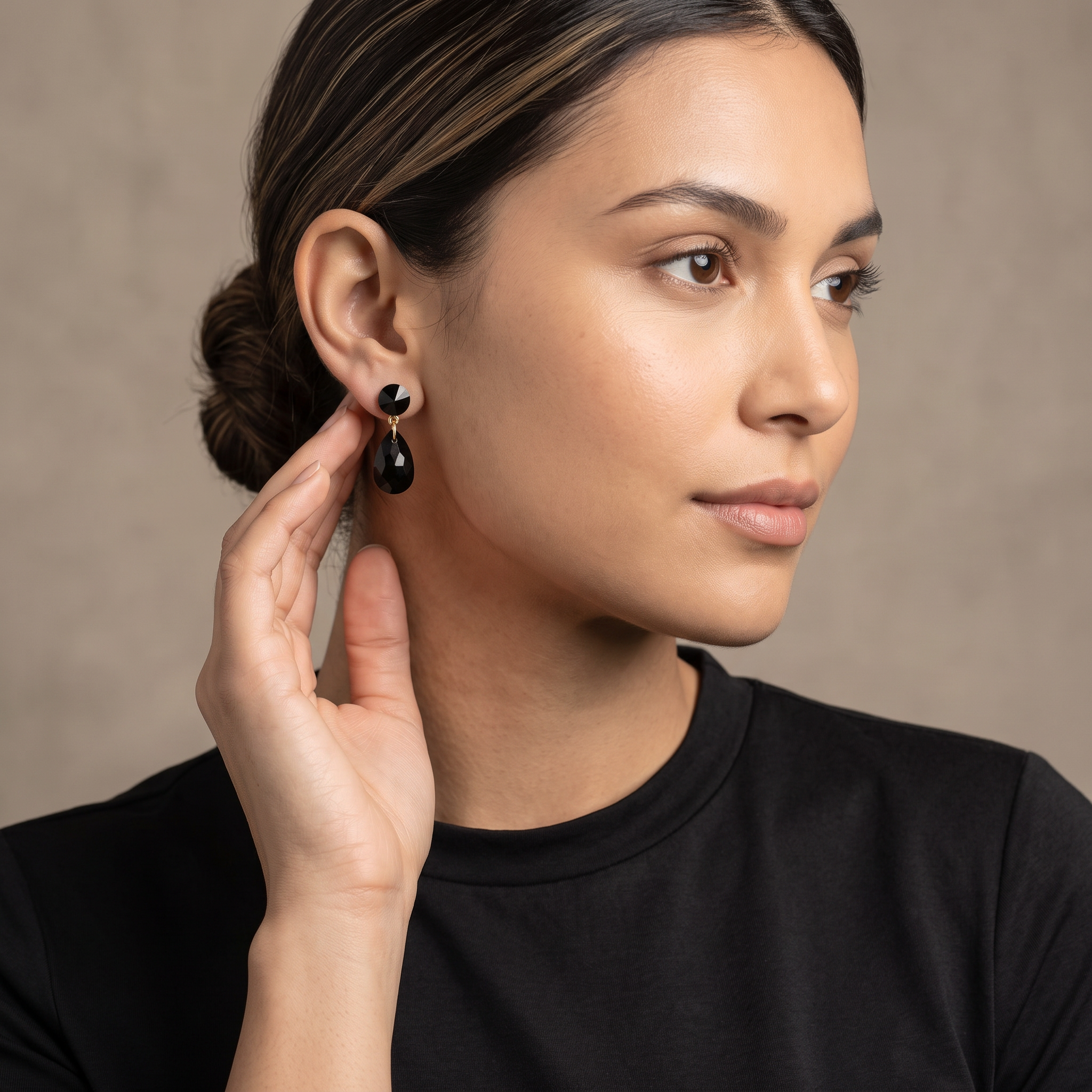 Onyx Glow Drop Earrings
