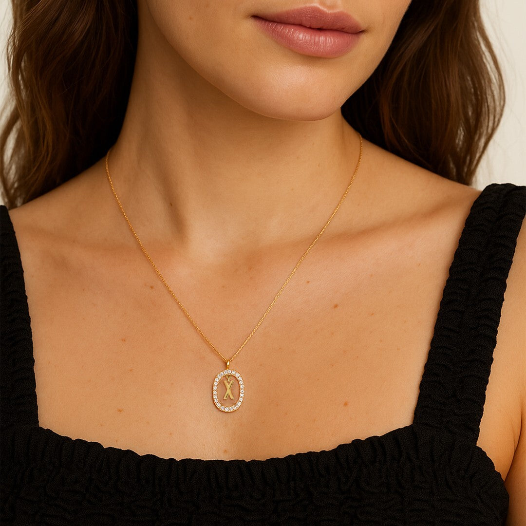 Lena Radiant Initial Necklace - Amalfa