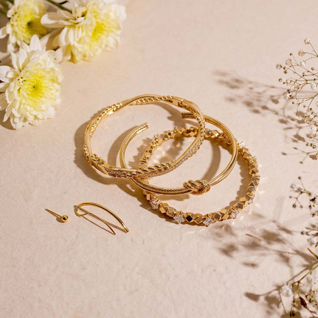 The Golden Hour Stack of 3 Bracelets For Women