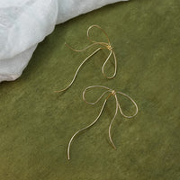 Thumbnail for Lyra's Graceful Bow Wire Earrings