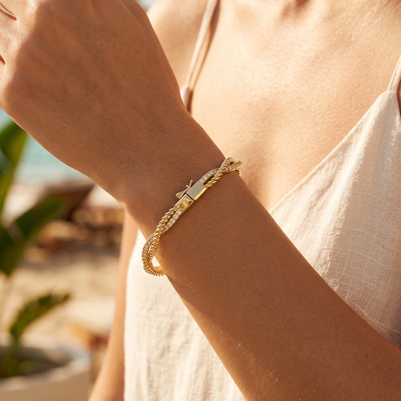 The Golden Hour Stack of 3 Bracelets For Women