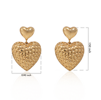 Thumbnail for Gilded Love Textured Heart Stud Earrings