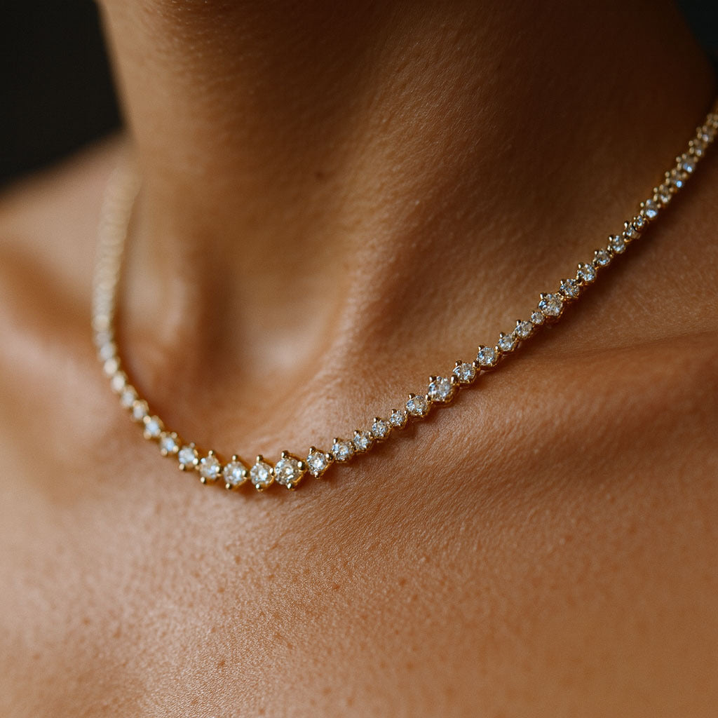 Rhea Classic CZ Choker Necklace For Women