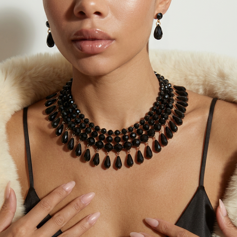 Bianca Noir crystal Drop Set