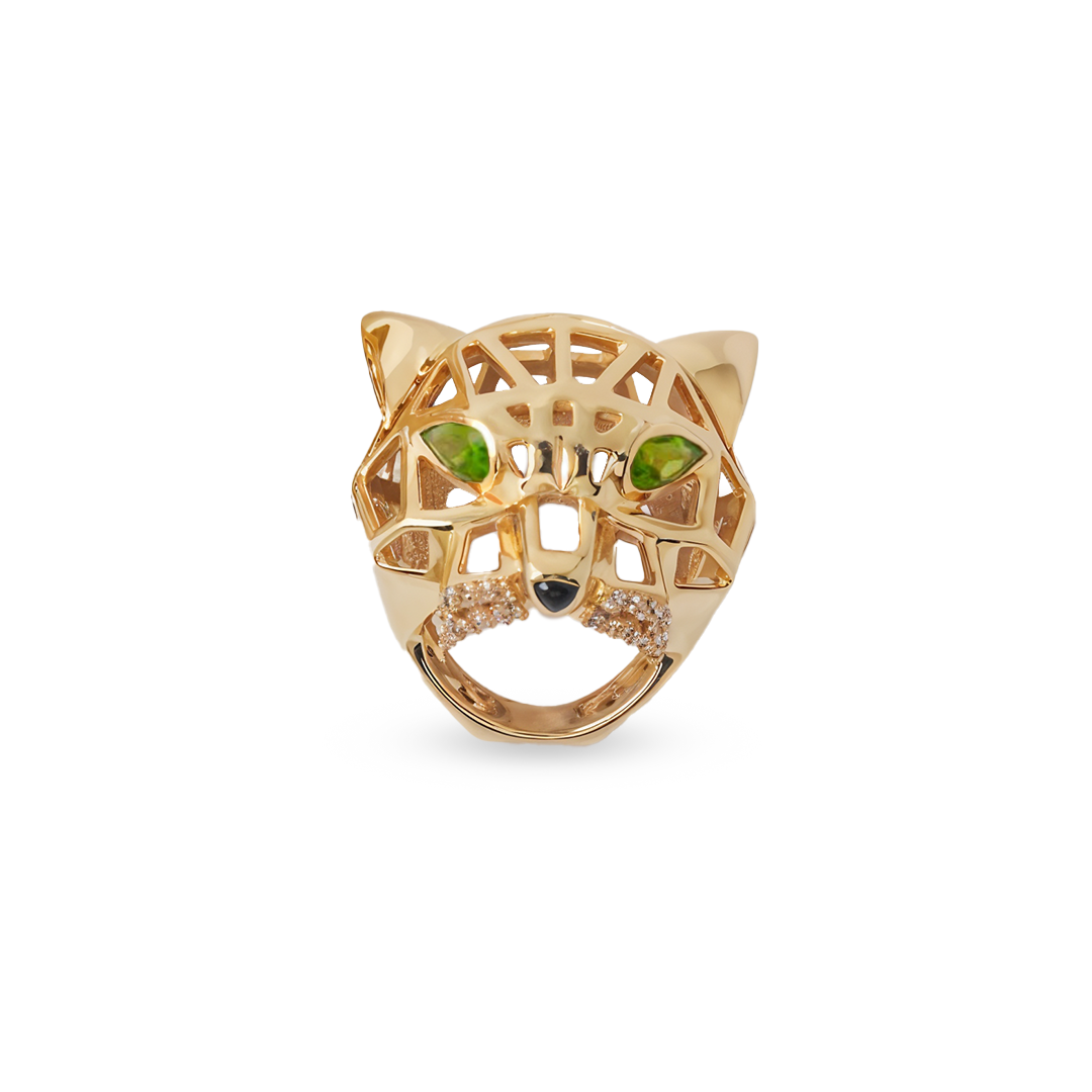 Koi Royal Bold Gold Panther Ring for Women