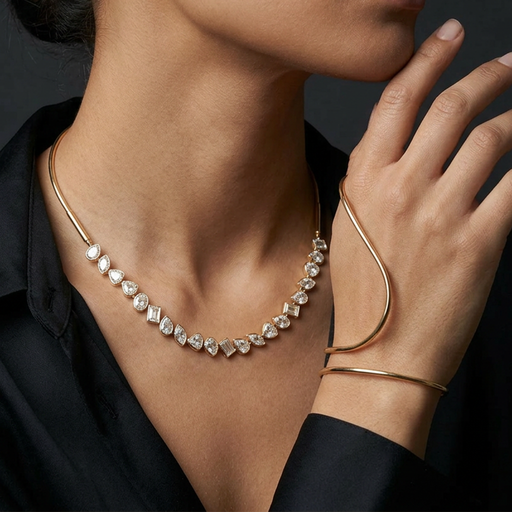 Dual Luxe Transform Necklace-Bracelet For Women