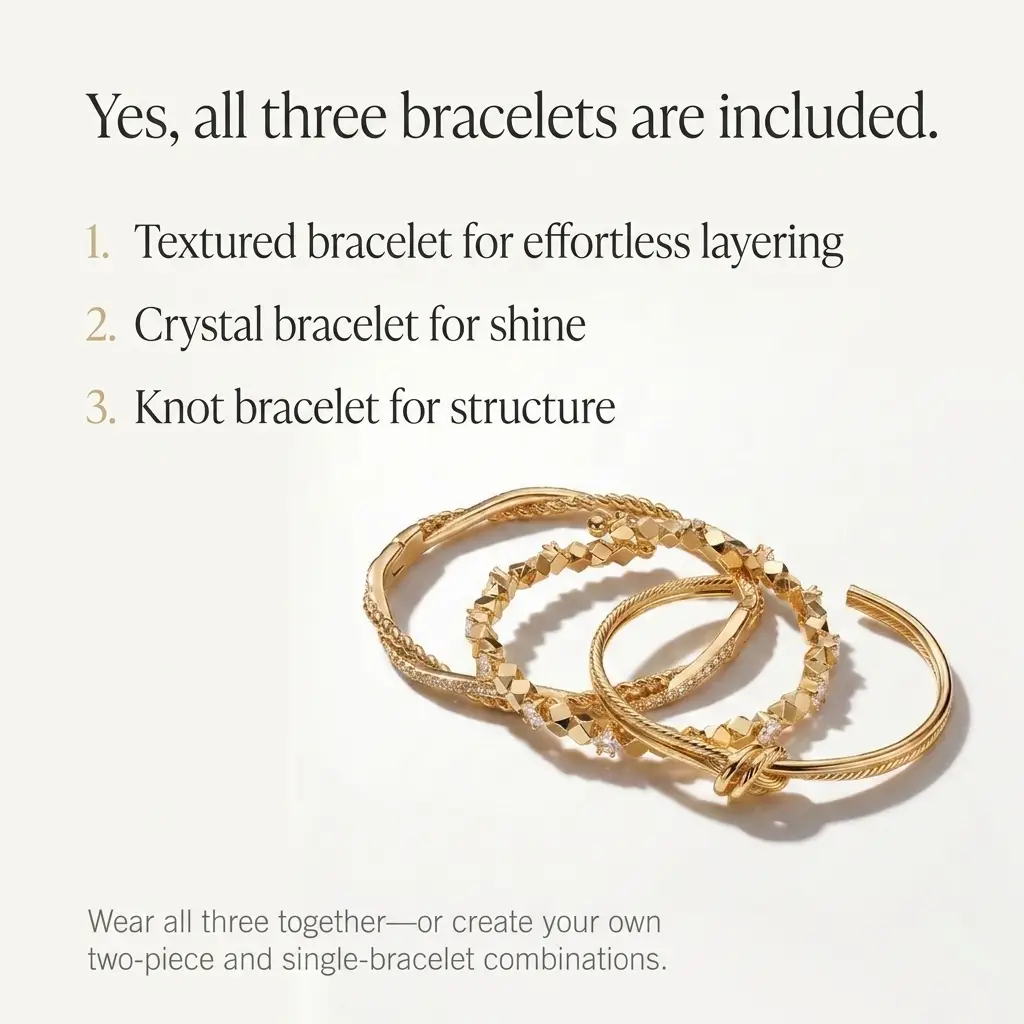 The Golden Hour 3-Piece Bracelet Stack