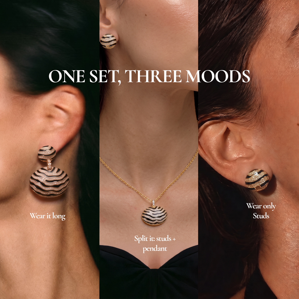 Zarika Luxe Two-In-One Earrings & Pendant