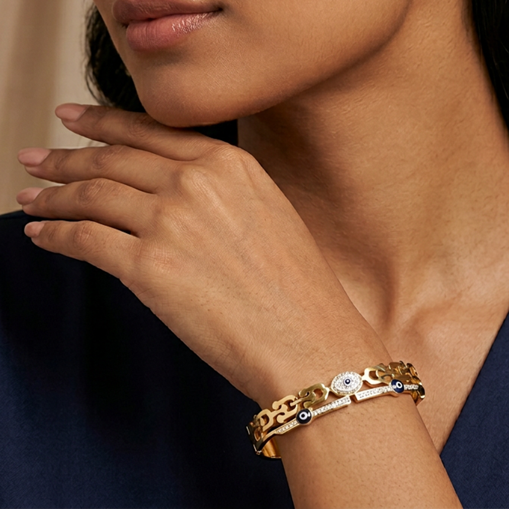 Skye Gold Evil Eye Fashion Bangle For Women