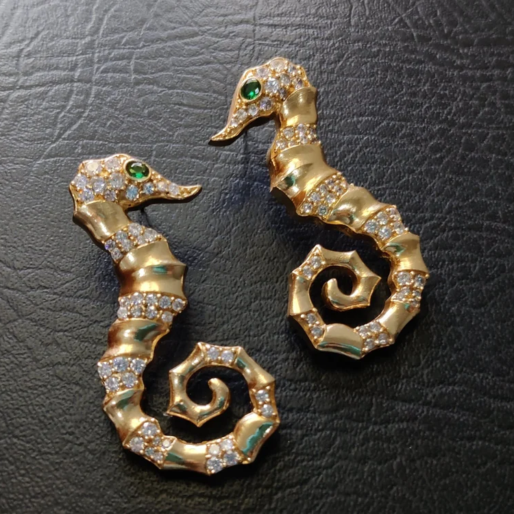 Seahorse Elegance Statement Earrings