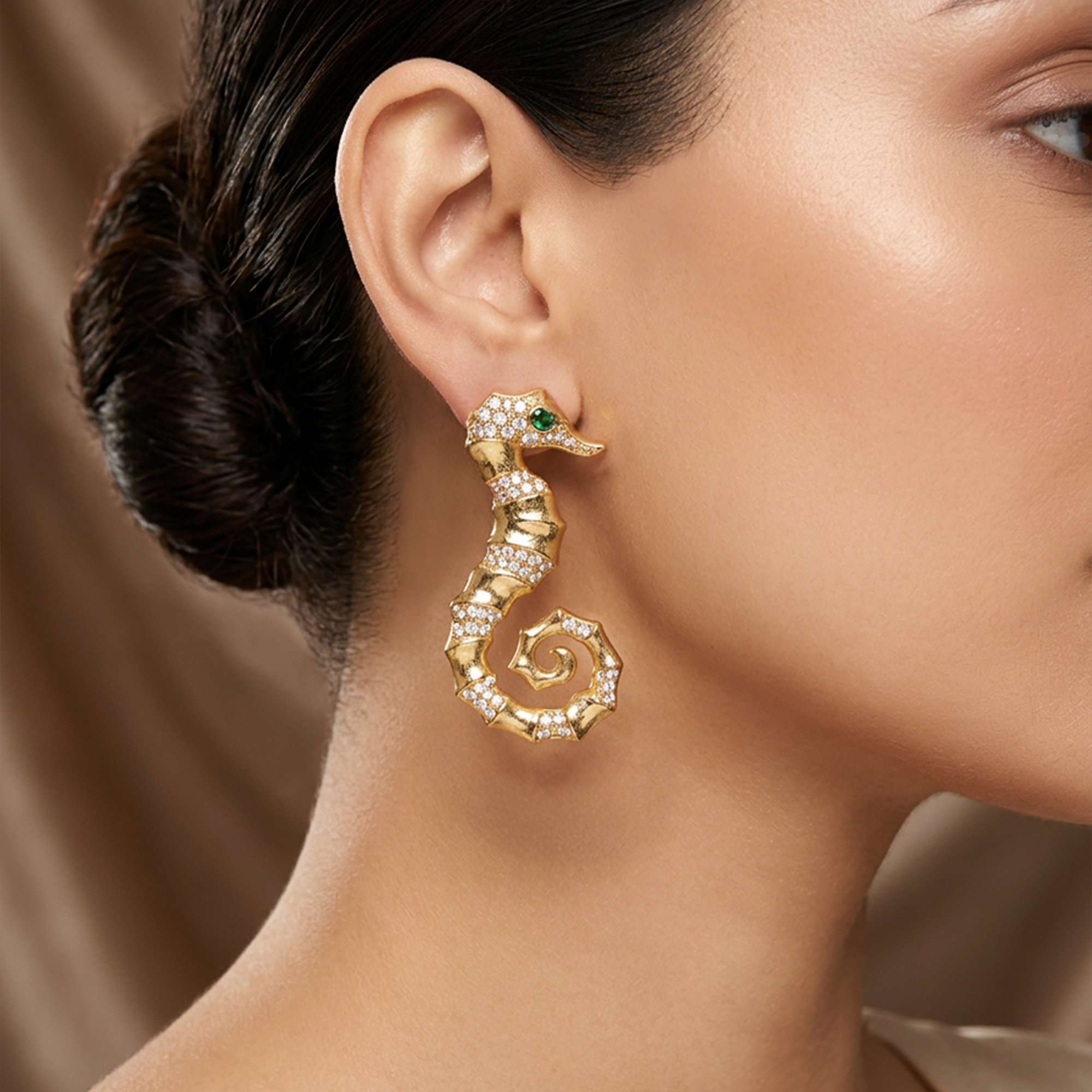 Seahorse Elegance Statement Earrings