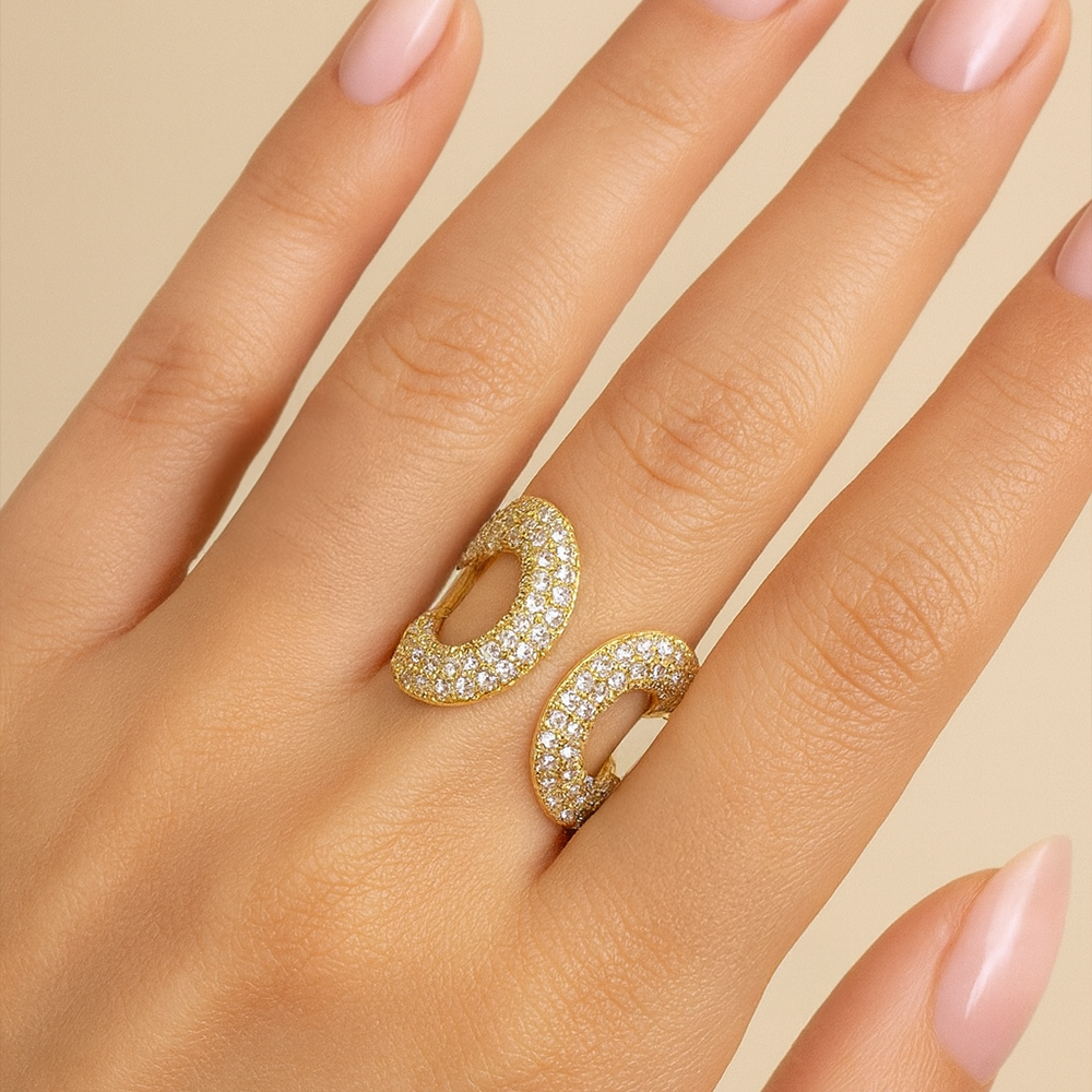 Selena Gold Zircon Adjustable Ring for Women