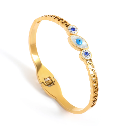Delphine Gold Blue Evil Eye