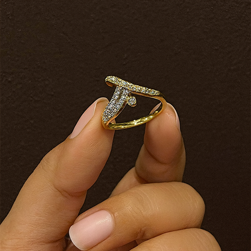 Aarohi Dual Tone CZ Ring for Women