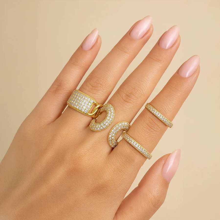 Valeria Adjustable Zircon Ring Set for Women