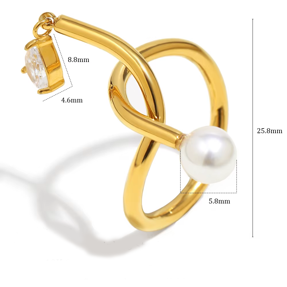 Mist Pearl Twist Ring