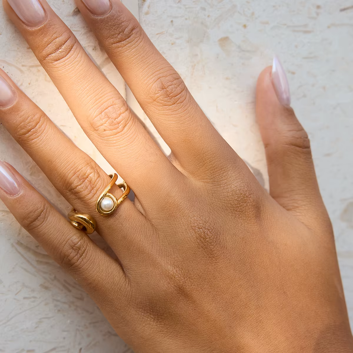 Sira Gold Wrap Pearl Ring
