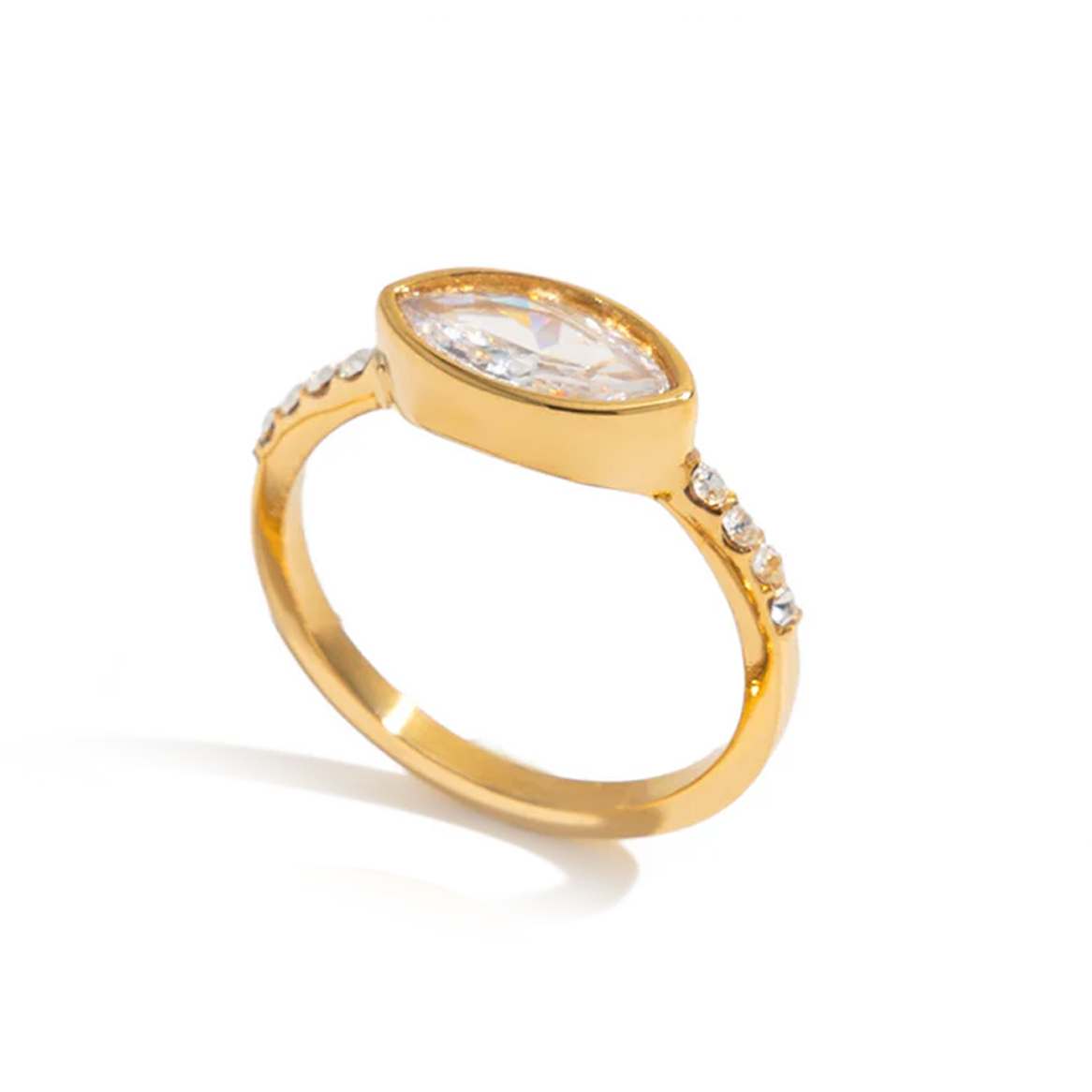 Eclat Marquise Cut Gold Ring