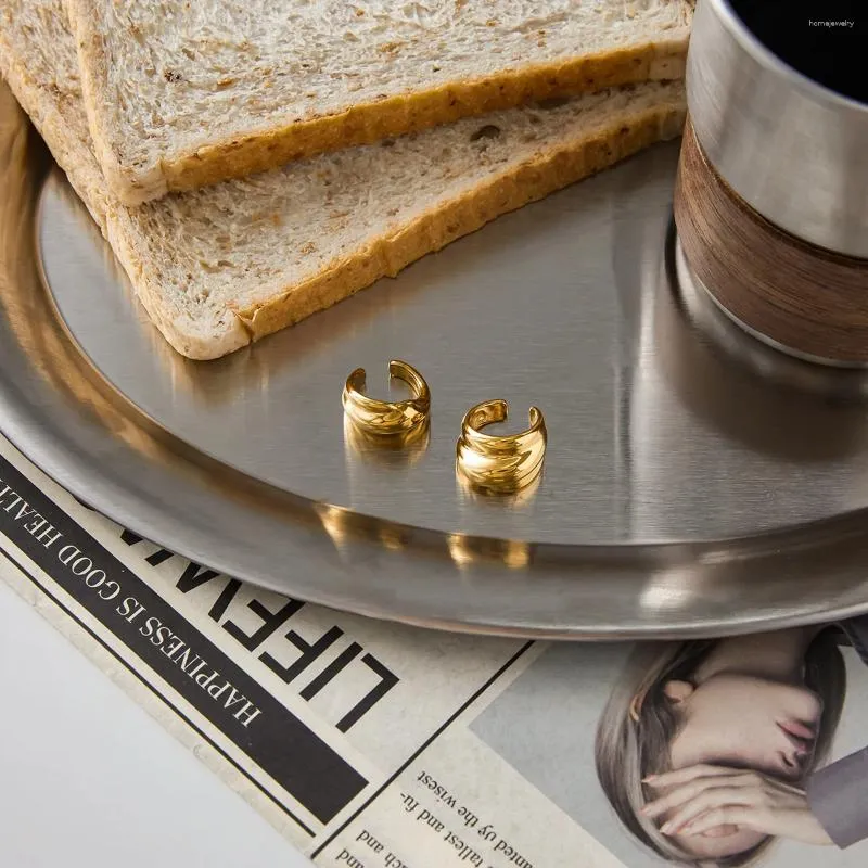 Twisted Dome Gold Earrings