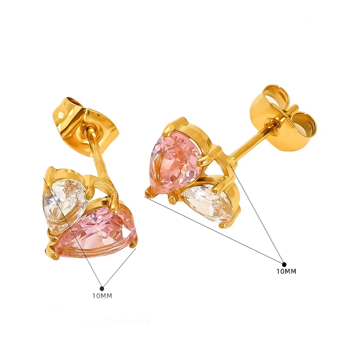 Zyra Petite Crystal Earring Set – Pack of 4 Gold-Tone Studs