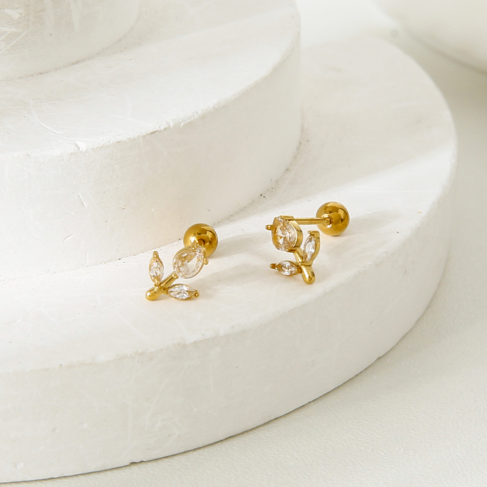 Zyra Petite Crystal Earring Set – Pack of 4 Gold-Tone Studs