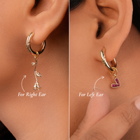 Thumbnail for Gold Hoop Charm Earrings Set