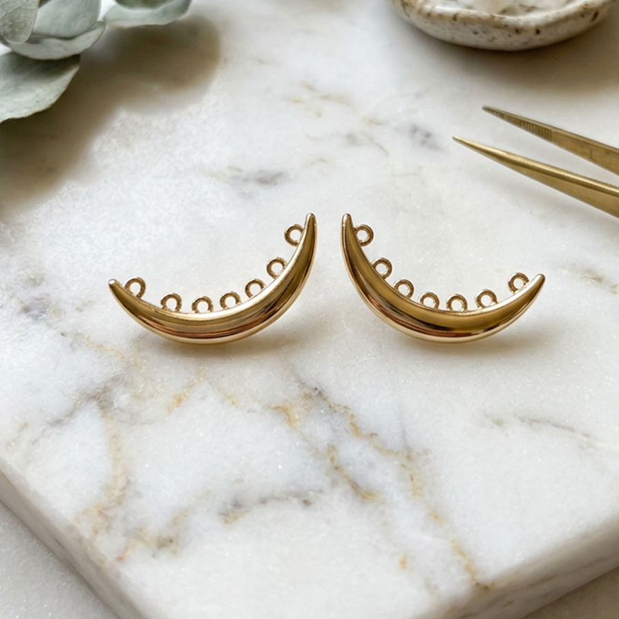 Moon Gold Earrings For Women