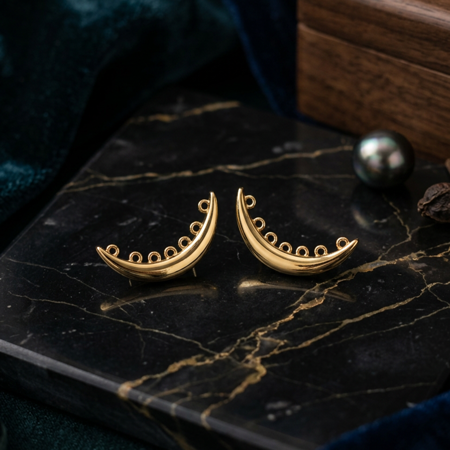 Moon Gold Earrings For Women
