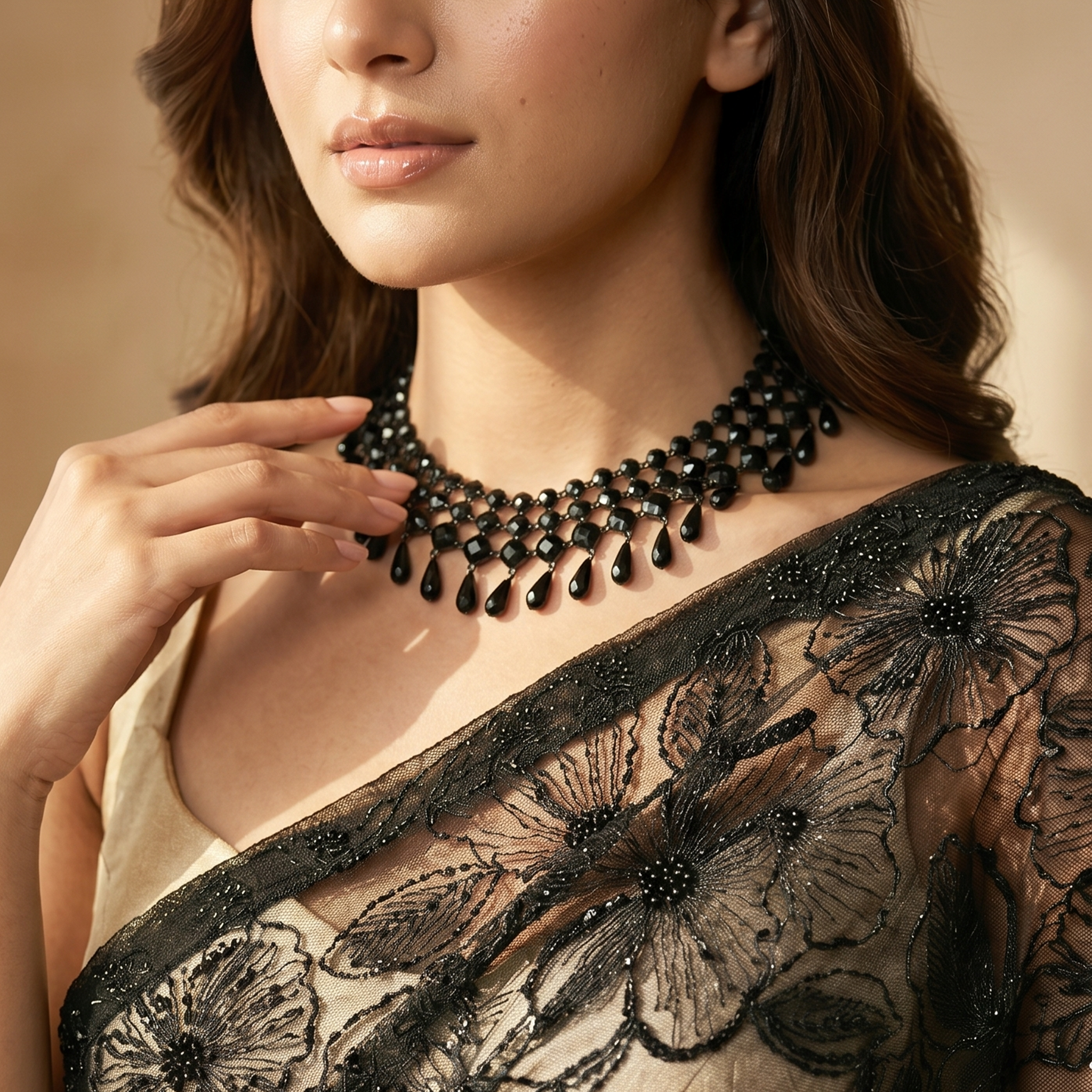 Bianca Noir crystal Drop Set