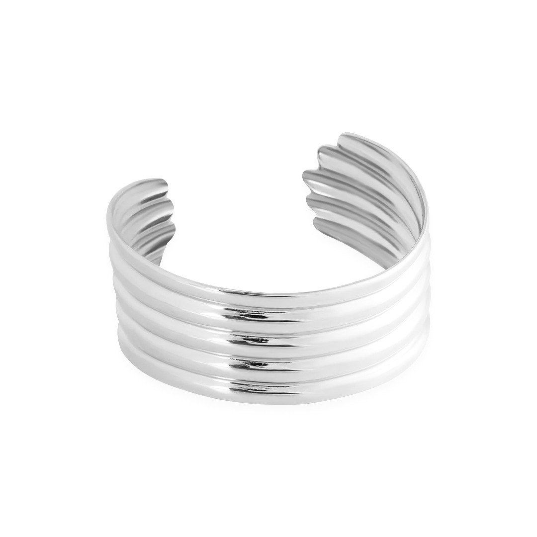 Aurora Wavy Dual-Tone Cuff Bracelet