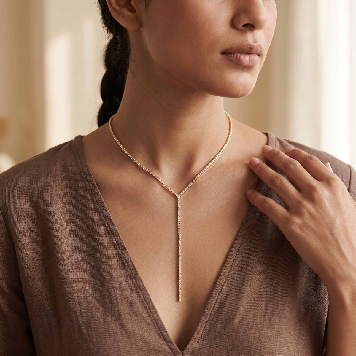 Ina Stone Lariat Necklace For Women