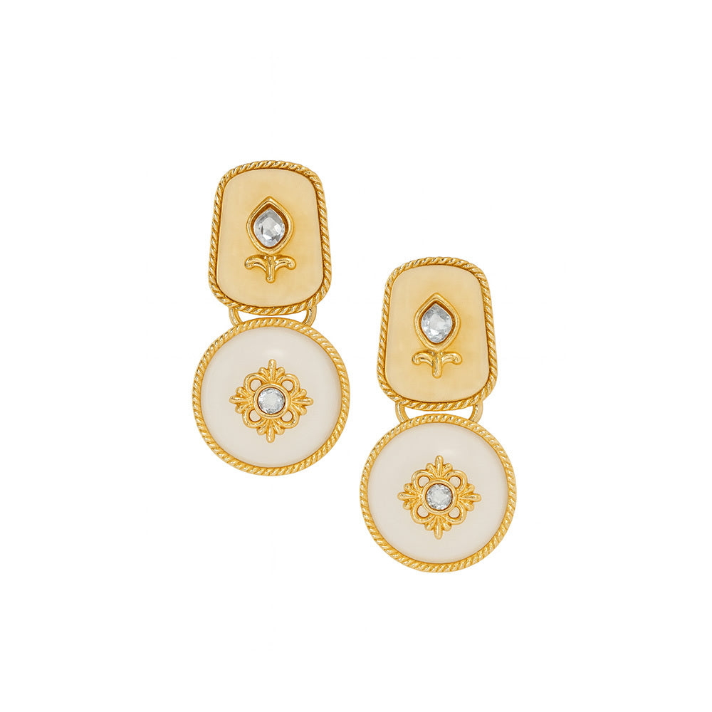Myra Traditional Gold Kundan Earrings for Women
