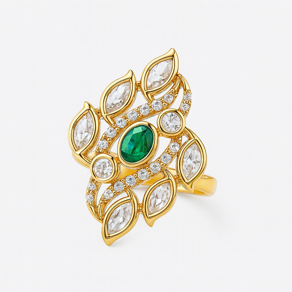 Anvi Traditional Kundan Statement Ring for Women