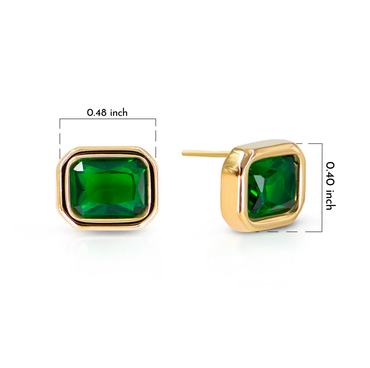 Inez Emerald Gemstone Drop Earrings