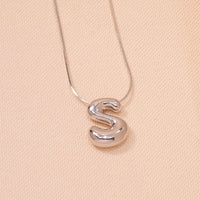 Thumbnail for initial necklace silver S