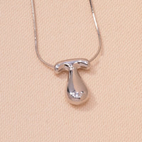 Thumbnail for initial necklace silver T