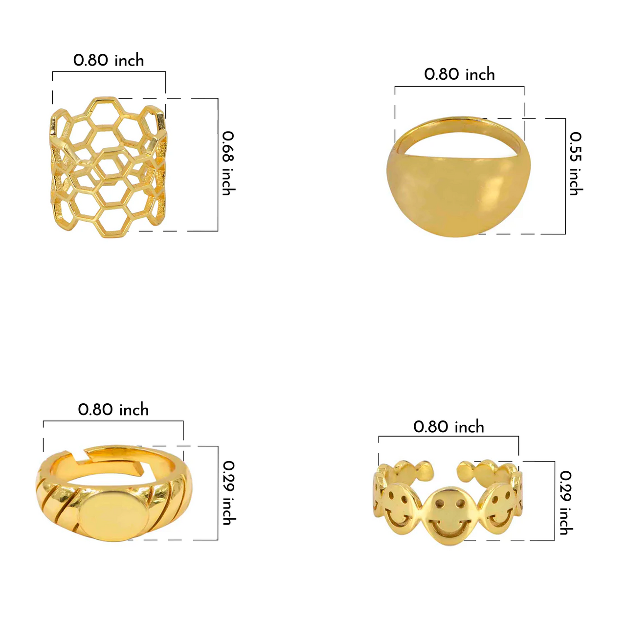 Joy Minimalist Gold Ring Stack