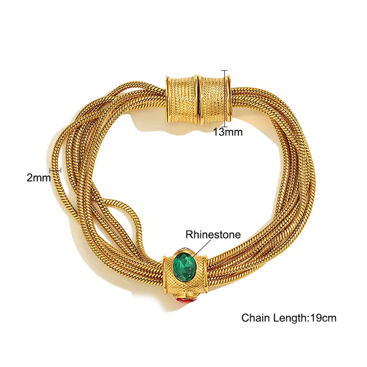 Serena Gold Multi-Layer Bracelet for Women - Amalfa