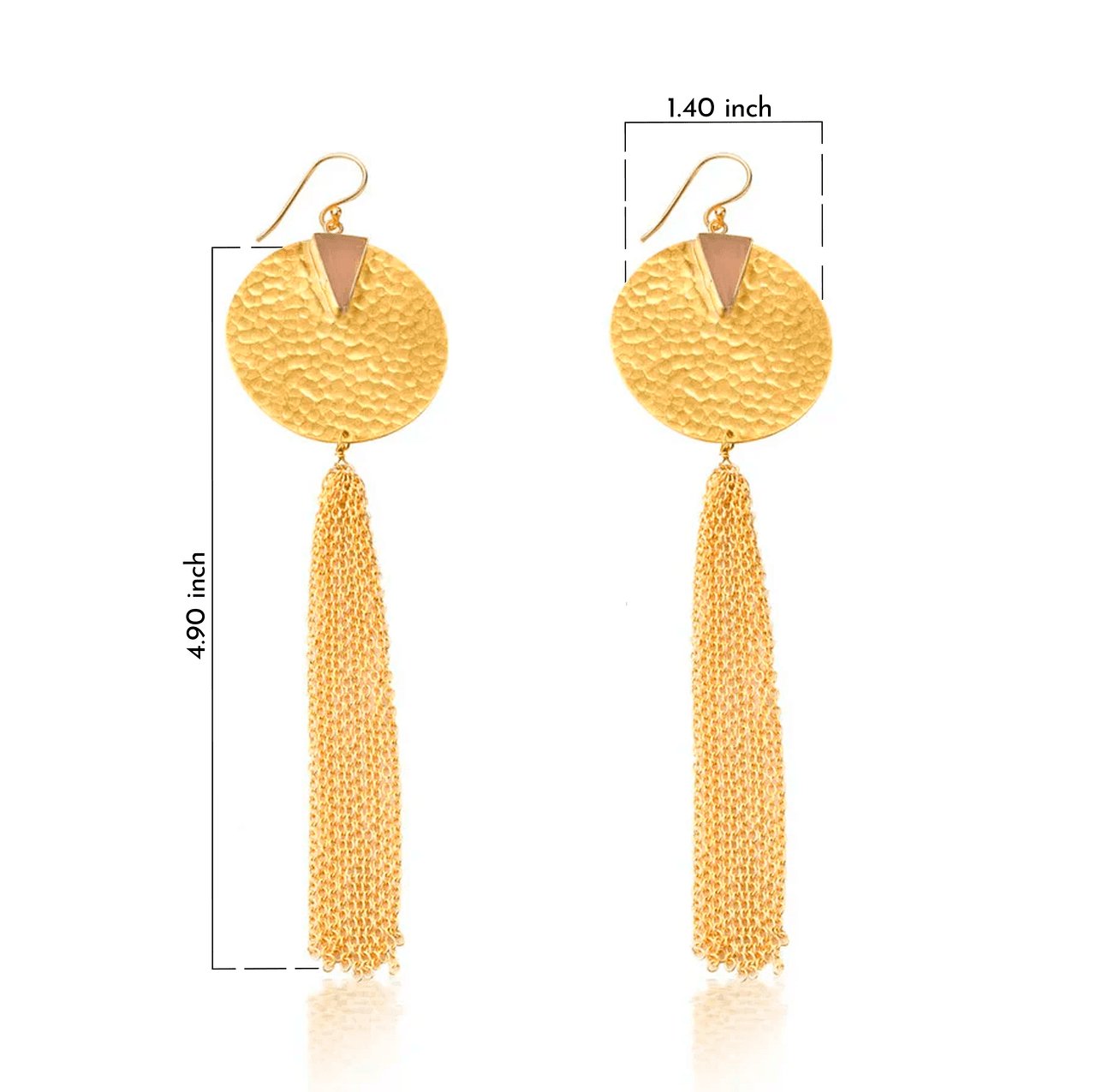 Ness Luxe Gold Tassel Dangle Earrings - Amalfa