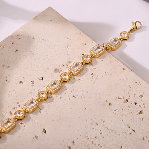 Arden Gold Zircon Chain Bracelet For Women - Amalfa