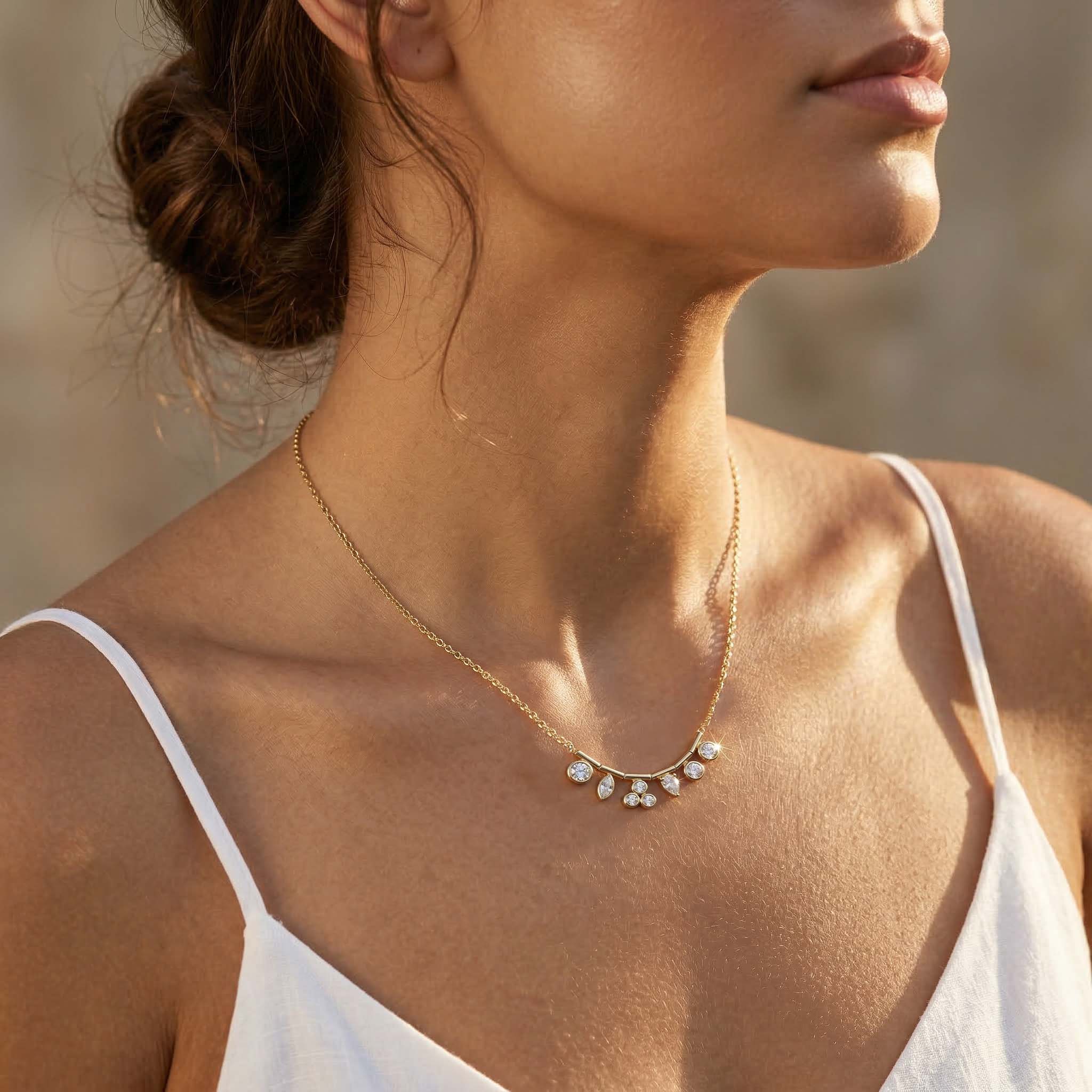 Lunessa Crystal Arc Necklace