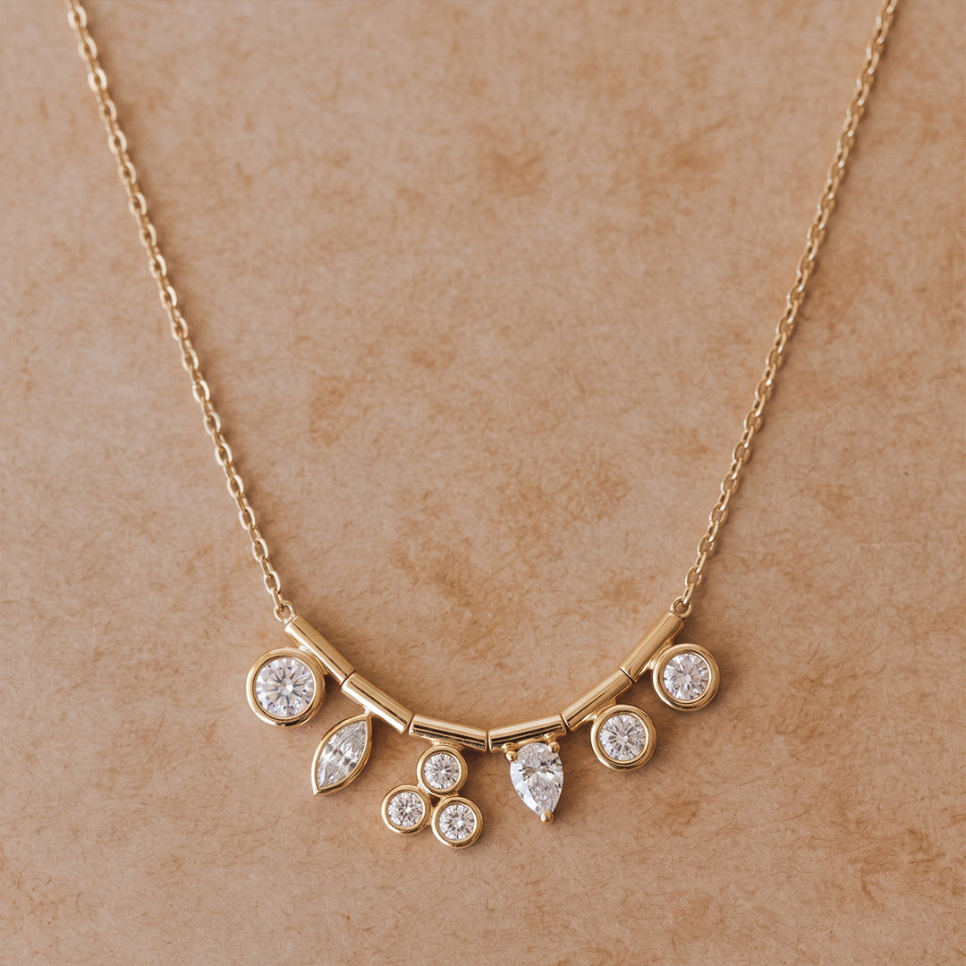 Lunessa Crystal Arc Necklace For Women