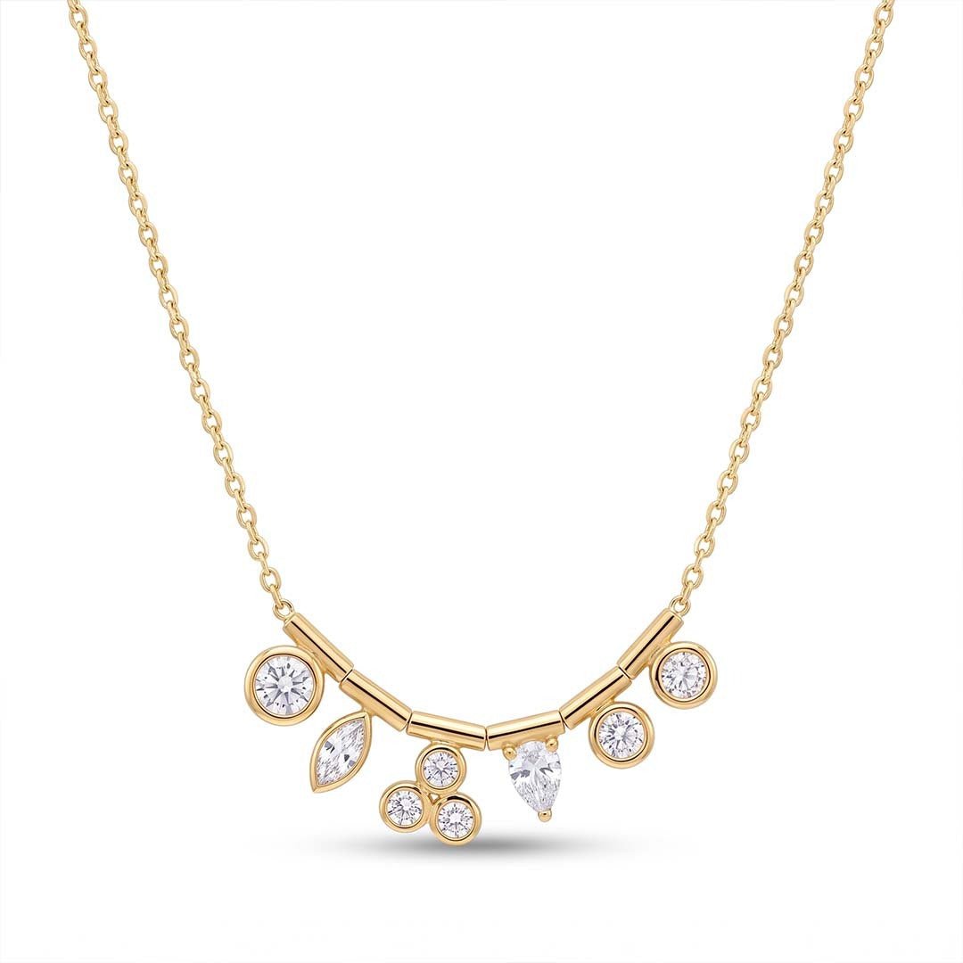 Lunessa Crystal Arc Necklace For Women